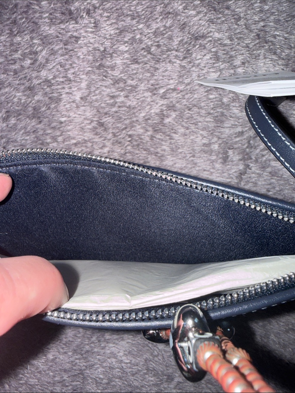 BNWT Coach Striped Signature Wallet / Wristlet Card Case - Navy & Light Blue🤩 - Picture 4 of 11